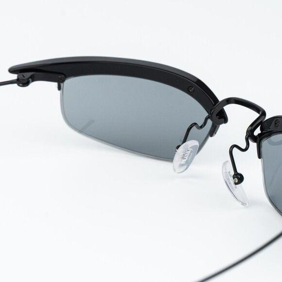 Prada Women Sunglasses Black Grey Rectangle PRB50S 1AB3C2 NEW AUTHENTIC